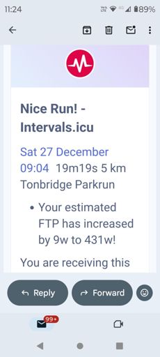 A decrease in W/kg no doubt but still 😮