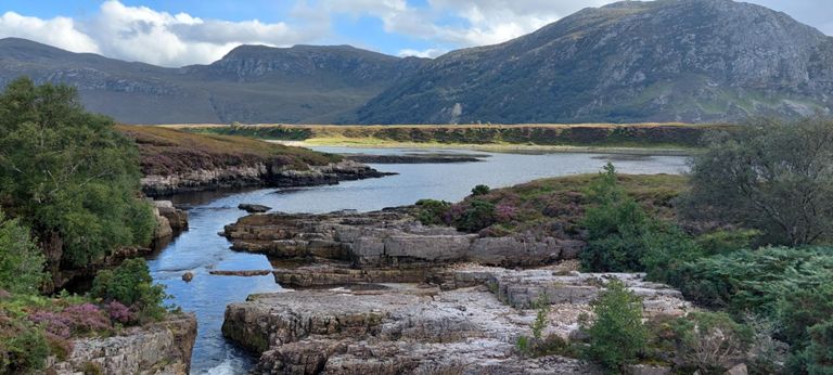 There's a weir the other side of the 1830s' Thomas Telford-designed Polla Bridge I took this from. Creag na Faoilinn in the background - alas without its peak. https://www.sabre-roads.org.uk/wiki/index.php?title=Polla_Bridge