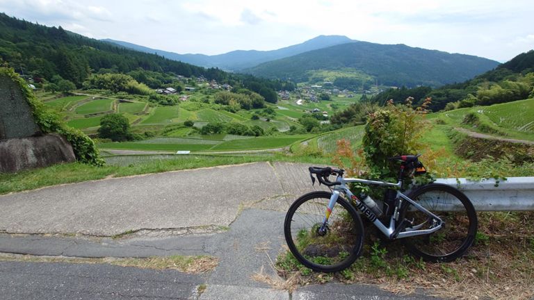 棚田とこれから登る山🤩