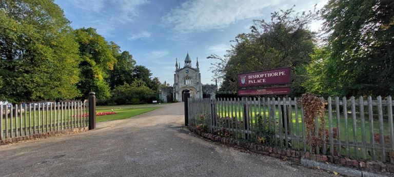 Bishopthrope Palace, official residence of the Archbishop of York since 1241. Built  1226-1900 in 4 stages. Open to the public only via pre-arranged tours, the next in 2024.  https://www.archbishopofyork.org/archbishop-york/about-bishopthorpe-palace/history-bishopthorpe-palace