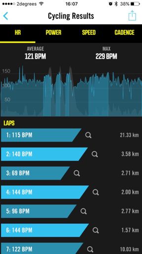 ELEMNT iPhone app screen shot.