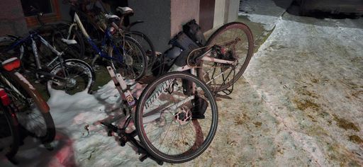 After returning home by taxi. 