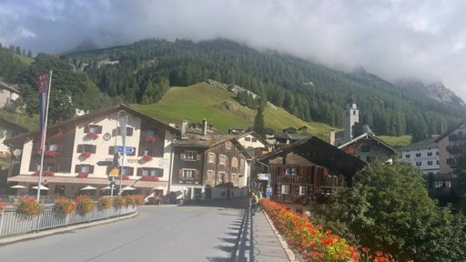 View from Splügen. Had to go back because I forgot to hand the room key back