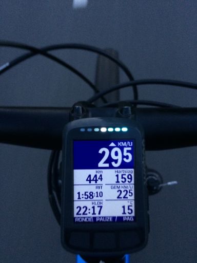 En de nieuwe fietscomputer testen in de bossen