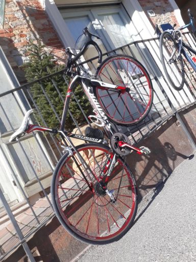 Biciclette davanti al Caffè della Fontana di Murisengo.