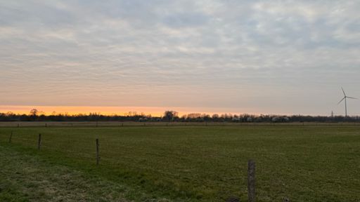 Abendstimmung in der Wartenberger Feldmark um Punkt 18 Uhr.