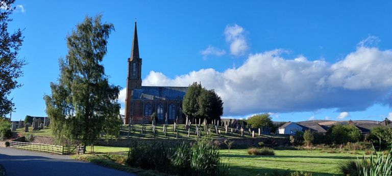c1838 St Martin's church in Fettercairn. Canmore entry has informative aerial photos, indicating a 3/4 roughly circular churchyard. https://canmore.org.uk/site/36118/fettercairn-parish-churchnother quick church record: