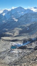 Pointe de Vouasson par le lac bleu et le glacier. Retour par le mont de l’étoile