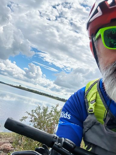 The spot on the trail where I hit the 1000 km point for Great Cycle Trail 2025. 