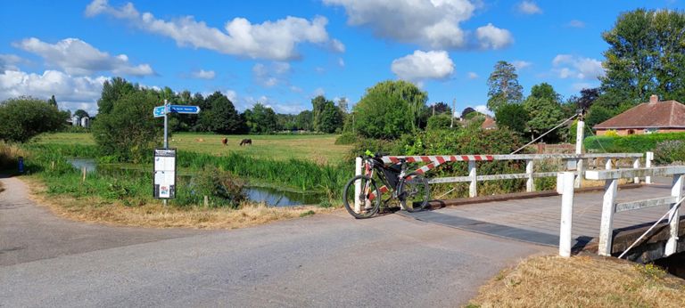 I left after the others taking photos of the church.  The others got split up.  I waited at this bridge for Brett, having given directions. North Newton Bridge on Bridgwater and Taunton Canal.