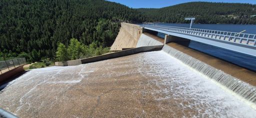 Spillway flowing at Barker Meadow Reservoir outside Nederland.