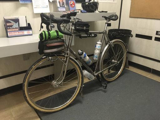 Hiding out in the post office.