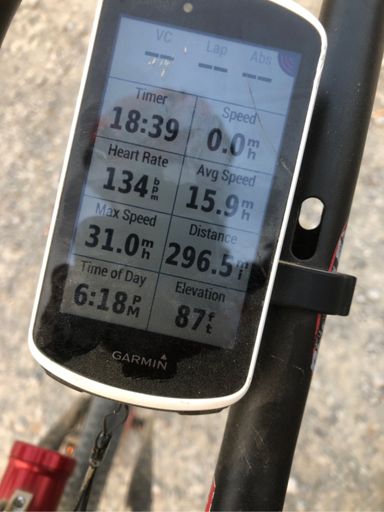 GPS photo showing time of day - 6:18pm ... started at midnight ... so elapsed time of 18:18 minutes for the race.
