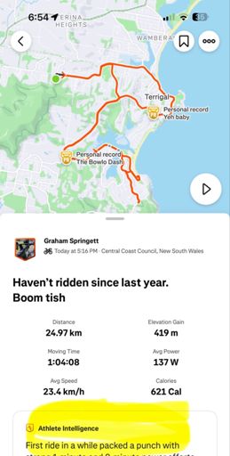 Athlete intelligence needs a bit of work - at the very least it should ignore my daft ride names
