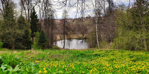 Малый пруд в Горках Ленинских. По краям Ротонды в которых как гласит вывеска любил отдыхать В.И. Ленин Ещё тут часто снимали фильмы.