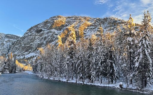 Goat Wall catching first sun. 