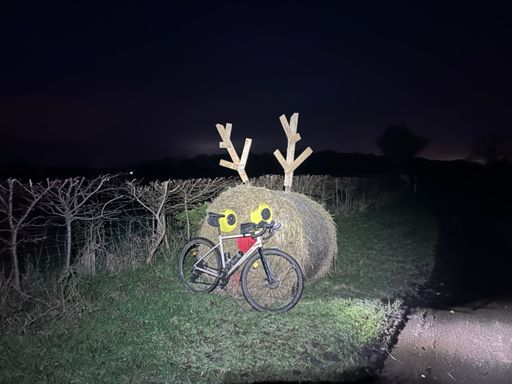 The deer bale at the back of Rostherne  after the giant Santa at the farm 