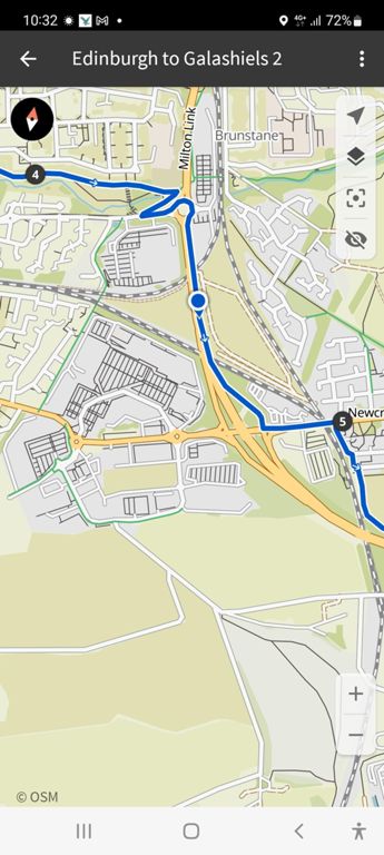 To change this busy, rough surfaced short A1 section. Perhaps following the green route shown here south west from The Jewel, then turning left to join the horizontal line ending at 5.