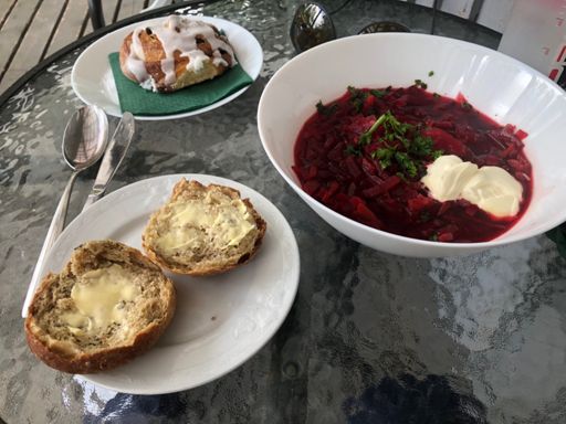 The pulla was a bit much, would have been fine with the soup and bread, but whatever.