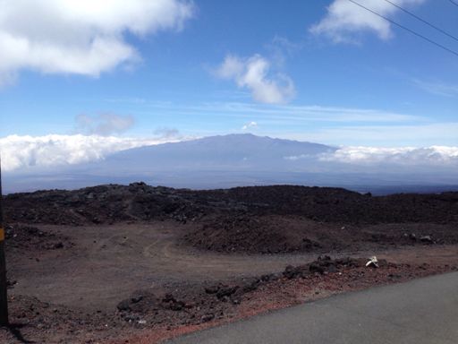 Mauna Kea viewed from end of the pavement on Mauna Loa
