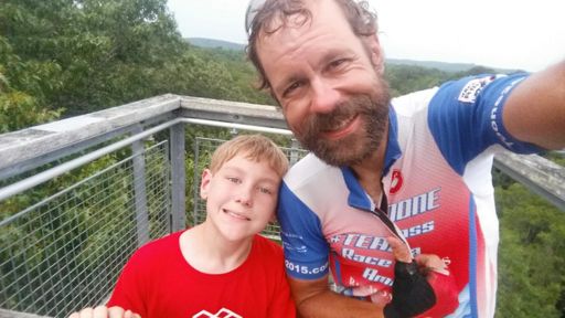 Josiah and I at the top of the 100 ft birding tower.