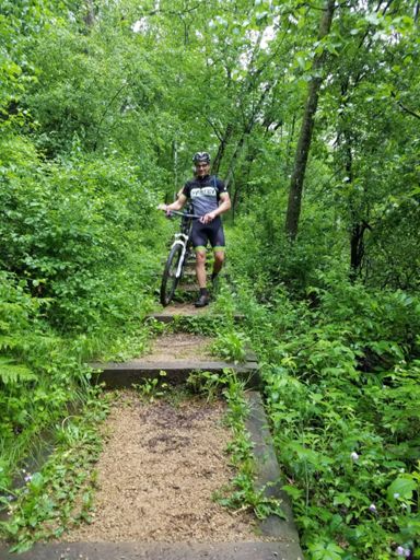 Slick wood decent - photo credits Doug Boehme.