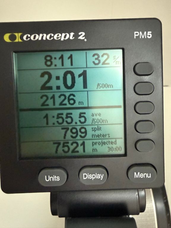 2x4 rowErg race pace & Z2 Cross
