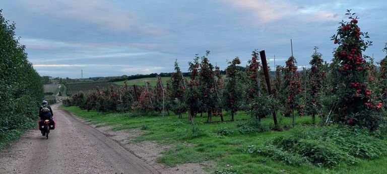 Part of Route 1 preceded by Oak Lane, Upchurch. Shown on OS Maps as retricted byway not for propelled vehicles. Unnamed on Google Maps. Not in Google Maps' Streetview.