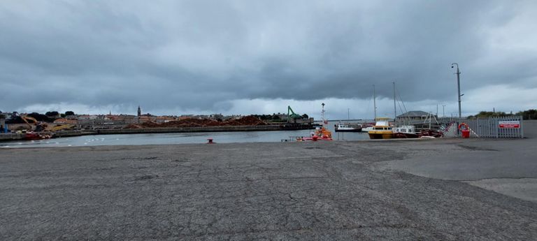 Port of Berwick, operational since 1876, with  the town and its town hall in the background. https://portofberwick.co.uk/history/