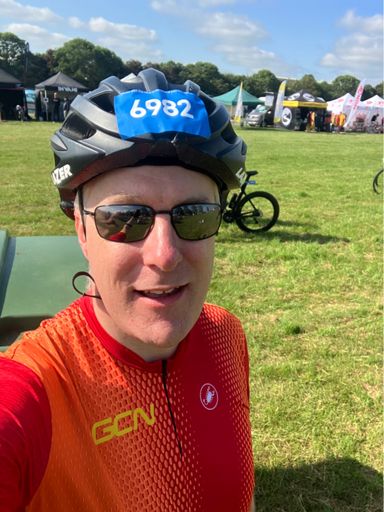 Pre-race selfie trying not to seem too nervous about my recent puncture causes