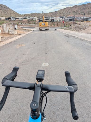 Blocked by work trucks in various Adero spots