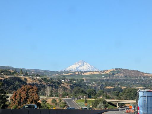 Mt Hood comes into view. The Timberline Trail circumnavigates it (41mi and 10k ft).