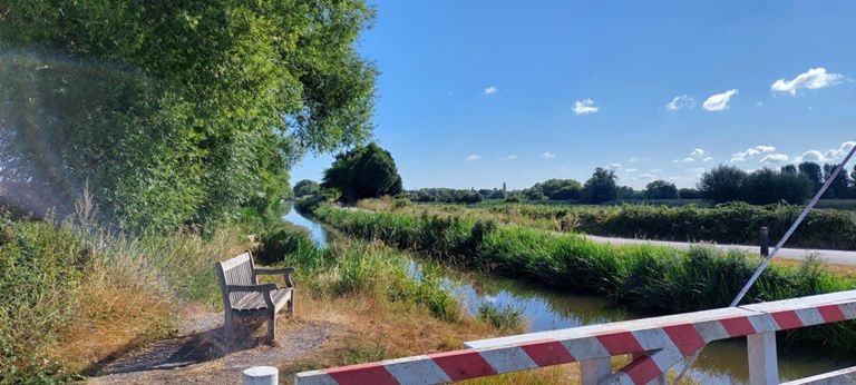 View towards Bridgwater from North Newton Bridge over Bridgwater and Taunton Canal