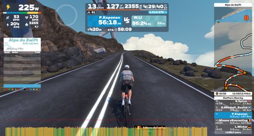 400 meter kvar och snart dags för lite vila, men först cykelbyte till något som går snabbt utför!