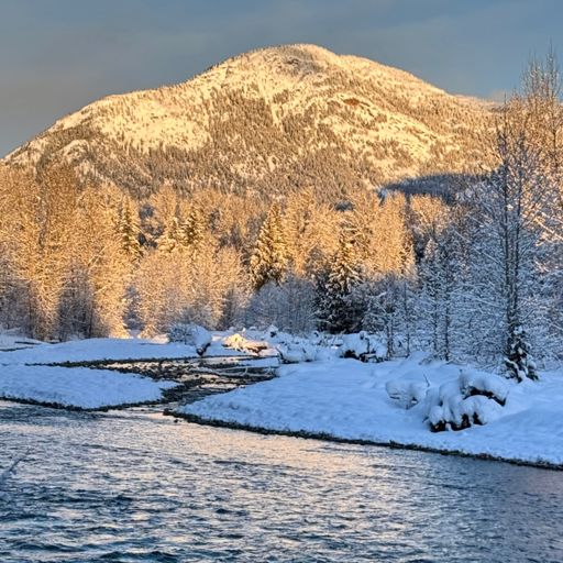 Scramble Point catching first sun.