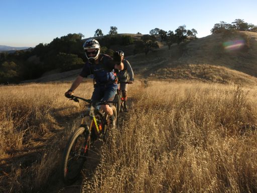 Mike King about to lose a lot of elevation very quickly on the Middle Steer Trail.