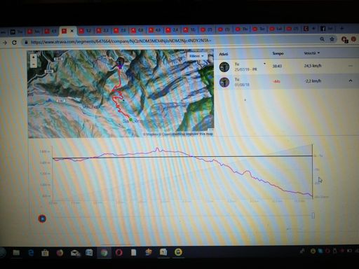 Nella parte esposta forse il leggero vento contrario mi ha penalizzato dato Che con piú watt ero dietro (Di poco) Fino a metá salita. Da metà in poi é piú riparata, tra alberi e Costa Della montagna. Di sicuro come pacing l'ho gestita meglio dello scorso anno