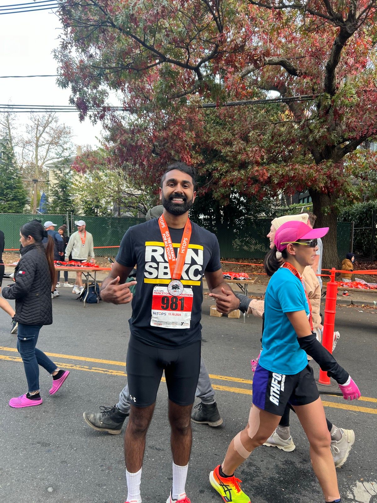 Manoaj at the 2024 HiTops Princeton Half Marathon