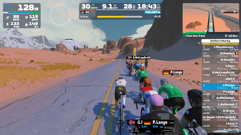 Zwift - 60km indoor easy pace - brick part 1