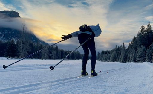 Heading down the Cassal meadow hill.