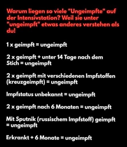 Ist doch logisch, oder- das die "Ungeimpften" an allem Schuld sind..🥴🥴