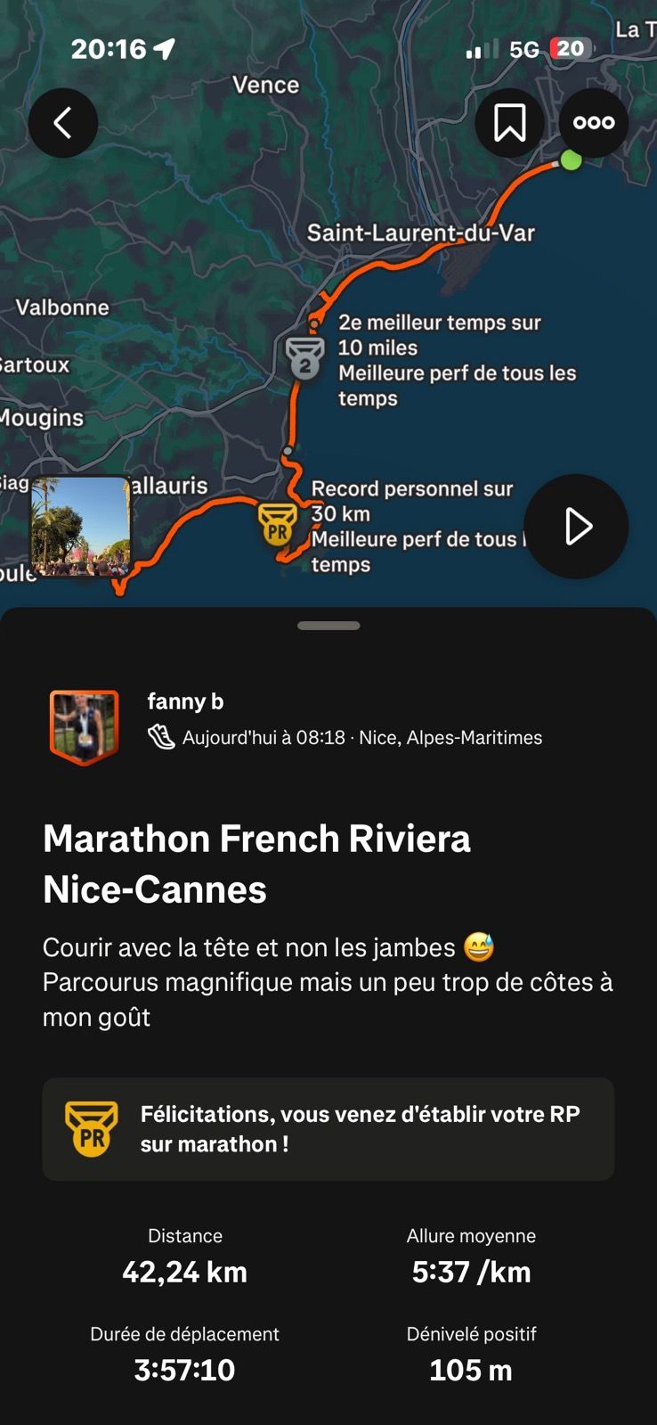 Super course, super ambiance, super médaille mais mon dieu les cotes 😅