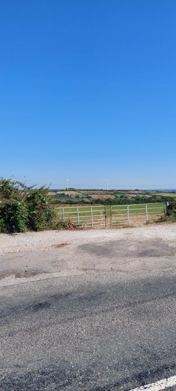 First row of wind turbines on route, just out of Penryn