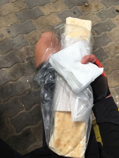 После шаурмы еле доехал домой :)