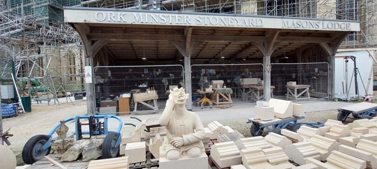 Mason's Lodge and Works Department.  Permanent stone masons for infinite work. Located near the south east of the minster.
