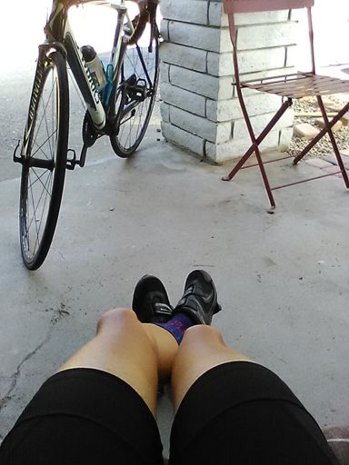 Chillin' on my patio after a tough effort to finish with.
