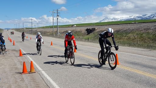Gary sprinting for the finish line