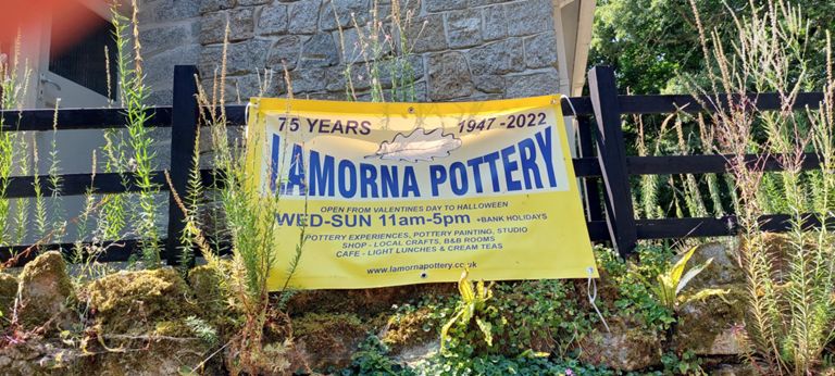 Where we stopped for lunch. They don't have signs in all directions as the few they have provide sufficient business for the cafe and pottery.  I applied sticky tape to my cycling glasses, preventing the black eye shadow seen in previous photos!