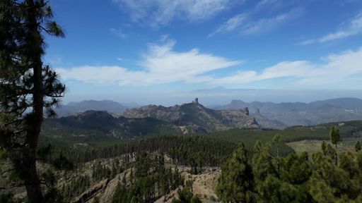 Roque Nublo in front.... Pico del Teide on Tenerife  slightly right in the back....