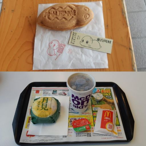 朝食べて出たのに朝マック、さらにクオーレでつちのこ焼き。